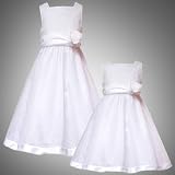 Rare Editions TWEEN Girls 7-16 WHITE FLOCK DOT MESH OVERLAY Special Occasion First Communion Wedding Flower Girl Easter Party Dress