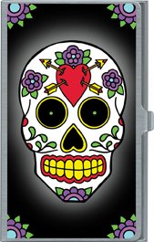 Classic Hardware Sunny Buick Arrowheart Sugar Skull Business Card Holder Case