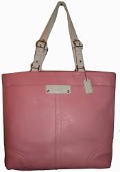 Coach Purse Handbag Hml Leather Book Tote Petal/white 13083