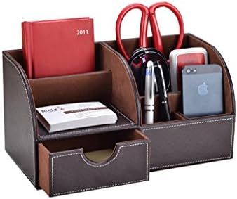 Vanzoe PU Leather Remote Control Controller TV Guide Mail CD Organizer Caddy Holder (COFFEE)