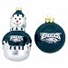 Philadelphia Eagles Snowman and Ball Mini Blown Glass Ornaments