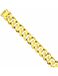 Genuine 14K Yellow Gold 19mm Hand-polished Traditional Link Chain 8 Inches 100% Satisfaction Guaranteed.