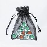 100 Black jewelry wedding organza gift bags 5 x7 cm by