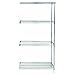 Quantum Storage Systems AD86-2460S Add-On Kit for 86" High 4-Tier Wire Shelving Unit, Stainless Steel Finish, 24" Width x 60" Length x 86" Height