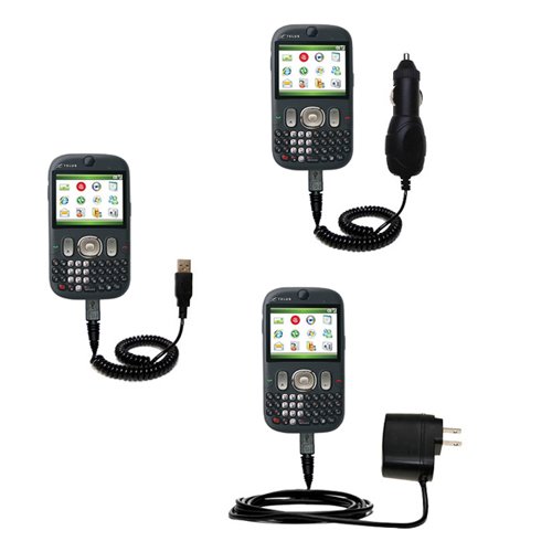 Deluxe Kit for the HTC CDMA PDA Phone includes a USB cable with Car and Wall Charger - Gomadic Brand w/ TipExchange Technology