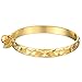 UM Jewelry Gold Plated New Born Baby Bracelet Bangle for Infant with Charms Heart Leaf,Bell 5.31