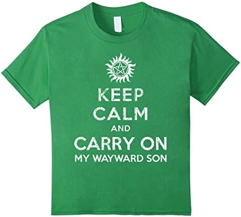 Kids Keep Calm and Carry On My Wayward Son T-Shirt 10 Grass