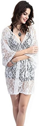 Rinzony Womens White Lace Beachdress Beachwear Beach Cover Up
