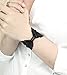 Forgotten Cotton Lace Bow Tie Wrist Cuff Stretch Bracelet (Black)