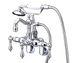41JUDel4yOL. SL160  Kingston Brass CC1302T1 Heritage Vintage Leg Tub Filler with Hand Shower, Metal Lever Handle, Polished Chrome