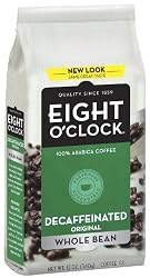Eight O'Clock Coffee, Decaffeinated Whole Bean, 12-Ounce Bag (Pack of 4)