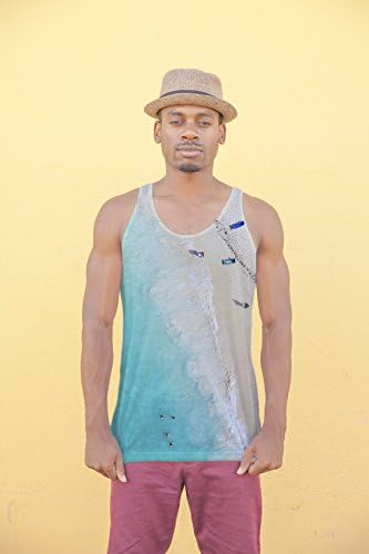 "Aerial" - Beach photography mens casual wear muscle singlet
