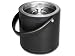 Genuine Black Leather Ice Bucket with Stainless Steel Handle and Lid