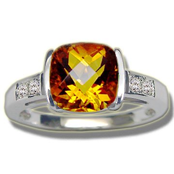 Buy .08 CT 8MM CHECKERBOARD CITRINE LADIES RING by Rubin Arthur and Co.