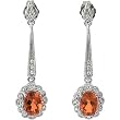 14K White Gold Madeira Citrine and Diamond Earrings