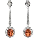14K White Gold Madeira Citrine and Diamond Earrings