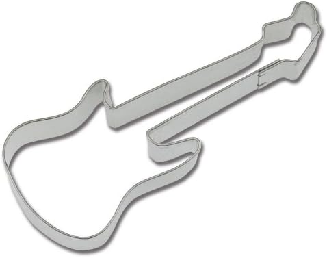 Staedter Tinplate Guitar Shape Cookie Cutter, 7.5 cm, Silver