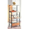 Black Microwave Cart With Power Strip