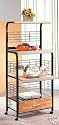 Black Microwave Cart With Power Strip