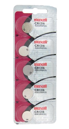 Maxell Lithium Battery CR1216 5 Batteries