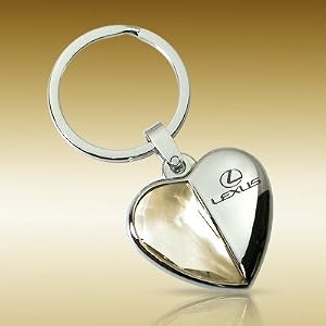 Lexus Clear Crystal Heart Key Chain