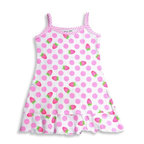 Girlfriends by Anita G Designer Clothes – Toddler Girls Tank Dress, White, Pink (Size 4T)