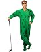 PajamaCity Golf Print Green Cotton Flannel One Piece Footie Pajamas for Teens and Adults Size 7 (5'10" to 6'1")