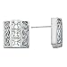 14K White Gold Three-Stone Princess Cut Diamond Earrings - 0.60 Ct.