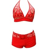 Swimsuit Set Ethnic Orange Top  Bottom
