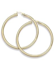 14K Gold Hoop Earrings - 2" diameter (4mm thickness)