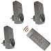 mumbi Funksteckdosen Dimmer Set: 3 x Funksteckdose dimmbar + 1 x Fernbedienung / Plug & Play - 1000 Watt - GS / silber - ALUminium OPTIK