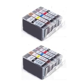Canon CLI8 / PGI5 WITH CHIP - Multipack x2 Sets of 5 Canon Compatible Printer Ink Cartridges for Canon Pixma MP500, MP530, MP600, MP600R, MP610, MP800, MP800R, MP810, MP830, iP4200, iP4300, iP4500, iP5200, iP5200R, iP5300, Printer Inks (Contains: 2x CLI-8C, 2x CLI-8Y, 2x CLI-8M, 2x CLI-8B, 2x PGI-5BK) Latest Chip Installed, Ready For Use, No Fuss! In Stock Same Day Despatch