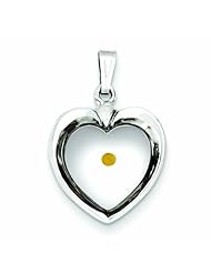 Genuine .925 Sterling Silver Large Heart With Mustard Seed Pendant 1.5 Grams. 100% Satisfaction Guaranteed.