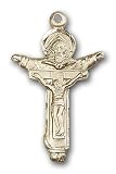 14kt Gold Trinity Crucifix Medal