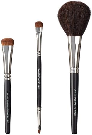 VEGAN LOVE The Chisel Collection Make Up Brush Set (Super Deluxe Fluff, Duo Detail Deluxe, Chisel Deluxe Powder)
