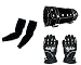 Autopearl Premium Quality Bike Accessories ( Arm Sleeve for Protection against Sun, Dust and Pollution Black 2 Pcs. & Premium Quality Round Saddle Bag. & Vemar 1 Pair of Full Hand Grip Gloves for Bike Motorcycle Scooter Riding - (Black) RS.2103.00