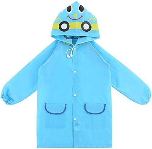 Tekka Fun Waterproof Raincoat Jacket For Kids &amp; Toddlers Between The Ages 4-9 (Blue Car Cuteness)