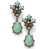 Green Jade Drop Clip-on Earrings