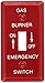Morris 83495 Emergency Metal Switch Plate, Utility, Gas, Red, 1-Pack
