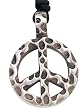 World Peace Sign Symbol Pewter Pendant Necklace