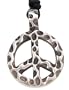World Peace Sign Symbol Pewter Pendant Necklace