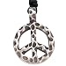 World Peace Sign Symbol Pewter Pendant Necklace