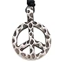 World Peace Sign Symbol Pewter Pendant Necklace