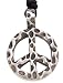 World Peace Sign Symbol Silver Tone Pewter Pendant Necklace