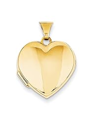 14k Yellow Gold Plain Heart Locket. Metal Wt- 1.37g