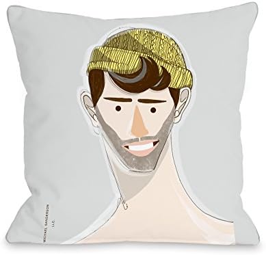 Bentin Home Decor Jack Throw Pillow by Michael Sanderson, 16"x 16", Gray/Multi
