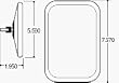 Truck-Lite Light Truck Mirror Head 5-1/2''x7-1/2'' Black Steel 97654