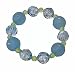 Bracelet - B286 - Fun Balls with Embedded Crystals - Stretch ~ Aqua