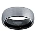 Tungsten Wedding Band Ring 8mm for Men Women Comfort Fit Black Enamel Domed Round Brushed Lifetime Guarantee
