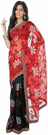 Prachstore Womens Attractive Looking Ethnic Black Butta Work Saree 71975